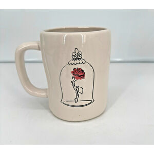 Rae Dunn Disney Princess Beauty and the Beast Rose TIL THE LAST PETAL FALLS Mug